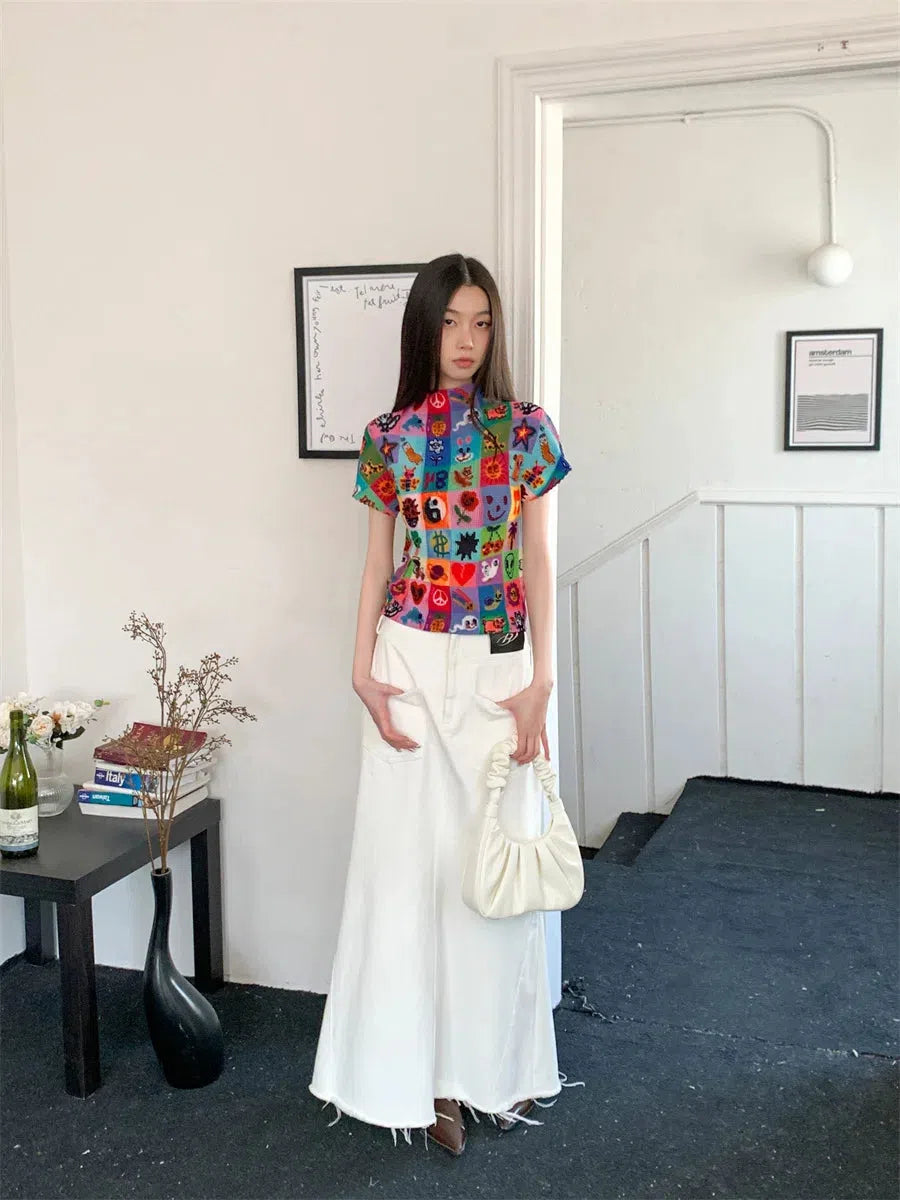 Stylish Work Outfits, Outfit Summer Ideas Colorful Sketchbook Pleated Top Stylish Work Outfits, Outfit Summer Ideas Colorful Sketchbook Pleated Top