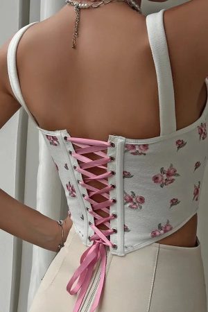 Stylish Work Outfits, Outfit Summer Ideas Coquette Baby Angel Corset Top