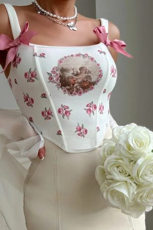Stylish Work Outfits, Outfit Summer Ideas Coquette Baby Angel Corset Top