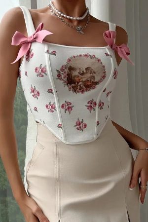 Stylish Work Outfits, Outfit Summer Ideas Coquette Baby Angel Corset Top