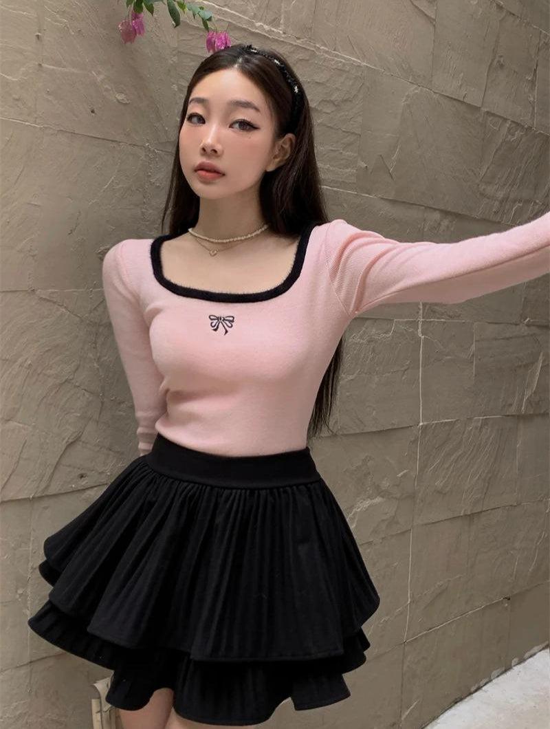 Stylish Work Outfits, Outfit Summer Ideas Coquette Bow Fluffy Neck Top