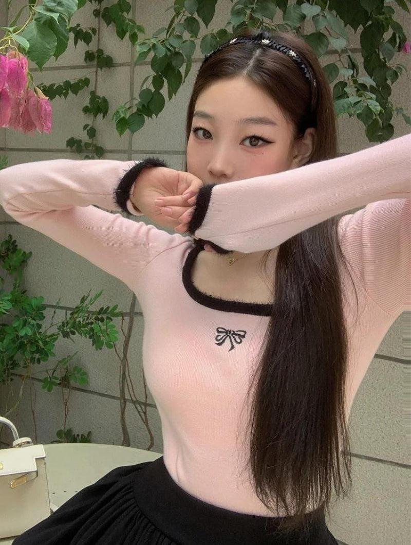 Stylish Work Outfits, Outfit Summer Ideas Coquette Bow Fluffy Neck Top Stylish Work Outfits, Outfit Summer Ideas Coquette Bow Fluffy Neck Top