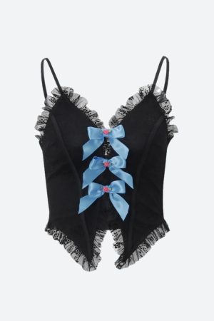 Stylish Work Outfits, Outfit Summer Ideas Coquette Bow Lace Top