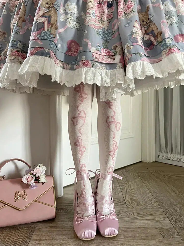 Stylish Work Outfits, Outfit Summer Ideas Coquette Bow Lace Up High Heels Stylish Work Outfits, Outfit Summer Ideas Coquette Bow Lace Up High Heels