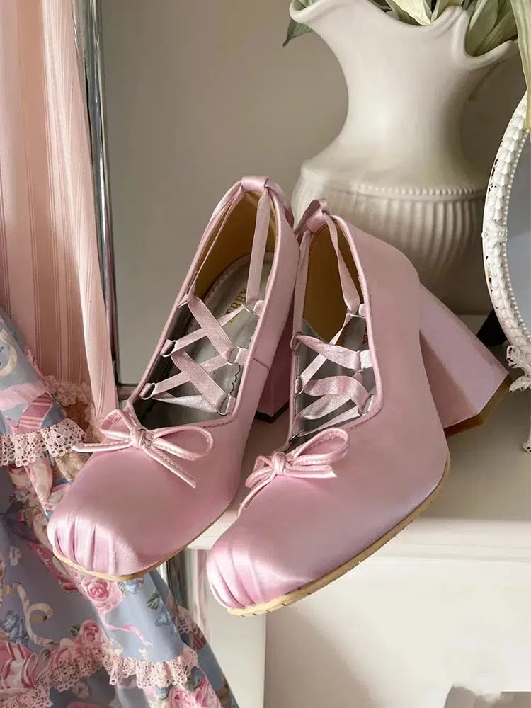 Stylish Work Outfits, Outfit Summer Ideas Coquette Bow Lace Up High Heels Stylish Work Outfits, Outfit Summer Ideas Coquette Bow Lace Up High Heels