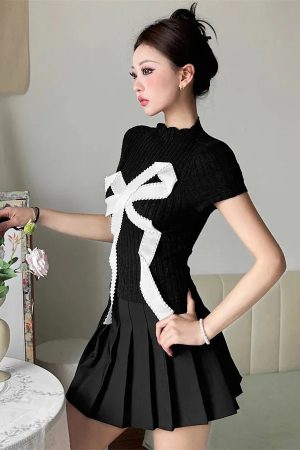 Stylish Work Outfits, Outfit Summer Ideas Coquette Bow Patch Tee