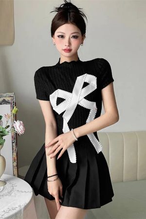 Stylish Work Outfits, Outfit Summer Ideas Coquette Bow Patch Tee