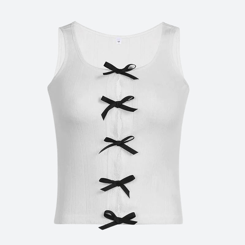 Stylish Work Outfits, Outfit Summer Ideas Coquette Bow Pointelle Top Stylish Work Outfits, Outfit Summer Ideas Coquette Bow Pointelle Top