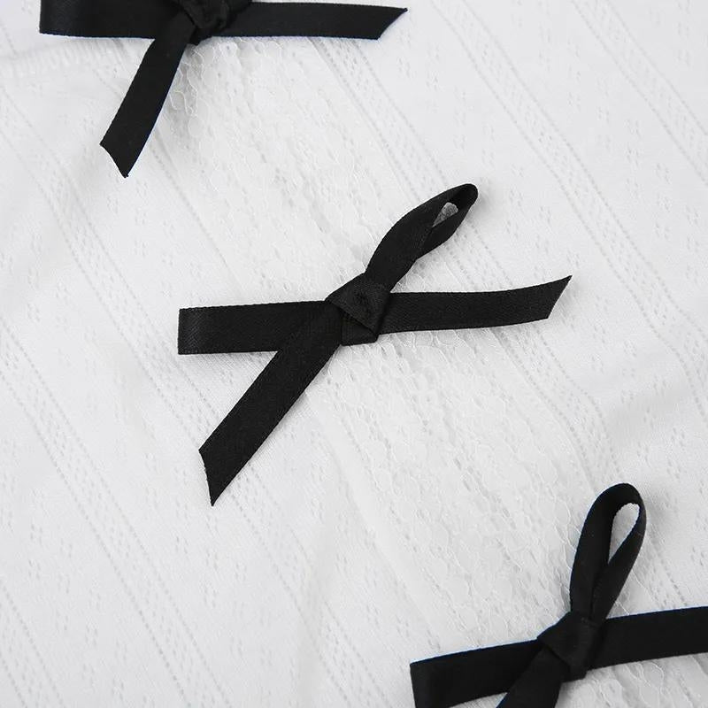 Stylish Work Outfits, Outfit Summer Ideas Coquette Bow Pointelle Top Stylish Work Outfits, Outfit Summer Ideas Coquette Bow Pointelle Top