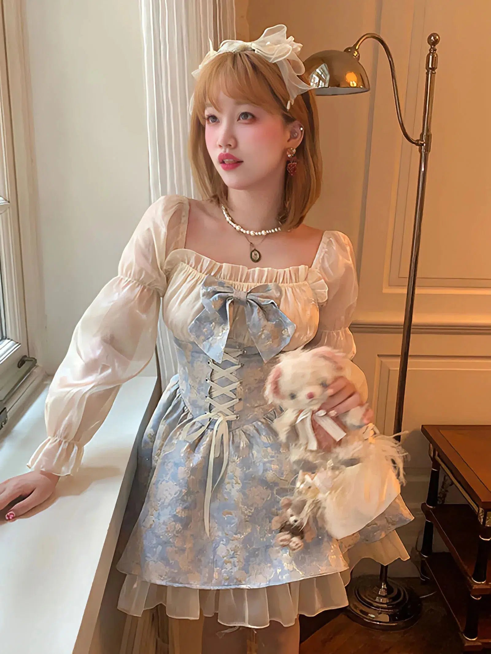 Stylish Work Outfits, Outfit Summer Ideas Coquette Bow Princess Mini Dress