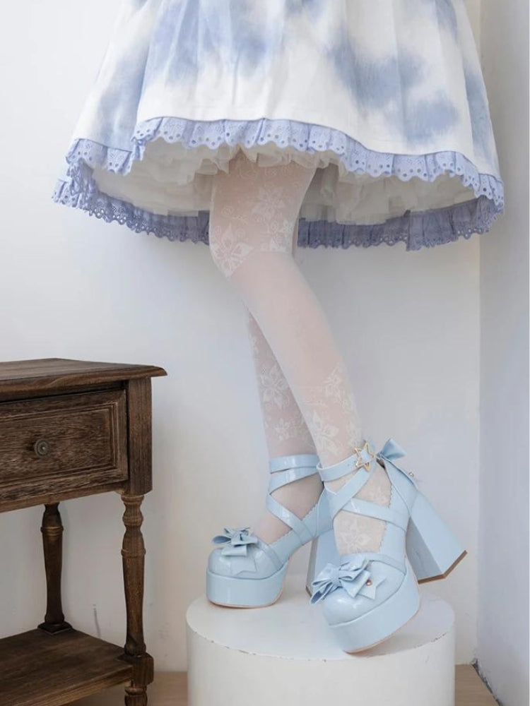 Stylish Work Outfits, Outfit Summer Ideas Coquette Bow Star Buckled Platform High Heels