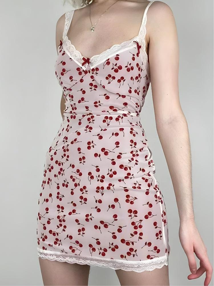 Stylish Work Outfits, Outfit Summer Ideas Coquette Cherry Mini Dress