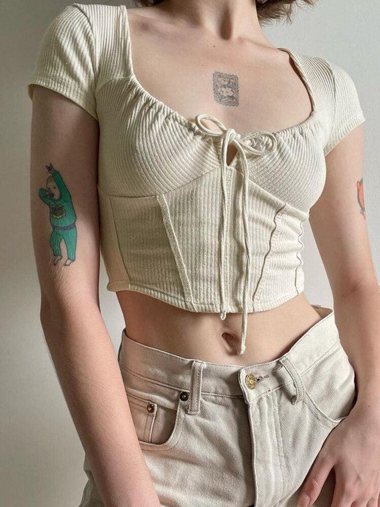 Stylish Work Outfits, Outfit Summer Ideas Coquette Cropped Corset Top Stylish Work Outfits, Outfit Summer Ideas Coquette Cropped Corset Top