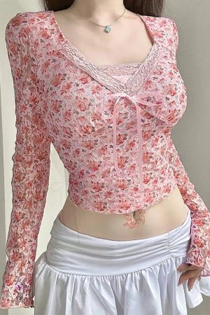 Stylish Work Outfits, Outfit Summer Ideas Coquette Floral Top