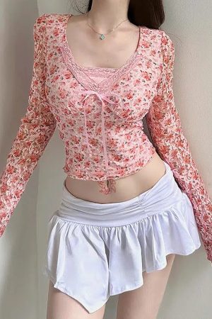 Stylish Work Outfits, Outfit Summer Ideas Coquette Floral Top