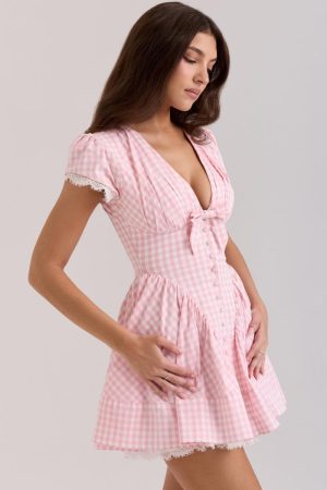 Stylish Work Outfits, Outfit Summer Ideas Coquette Gingham Mini Dress