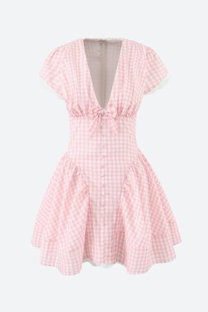 Stylish Work Outfits, Outfit Summer Ideas Coquette Gingham Mini Dress