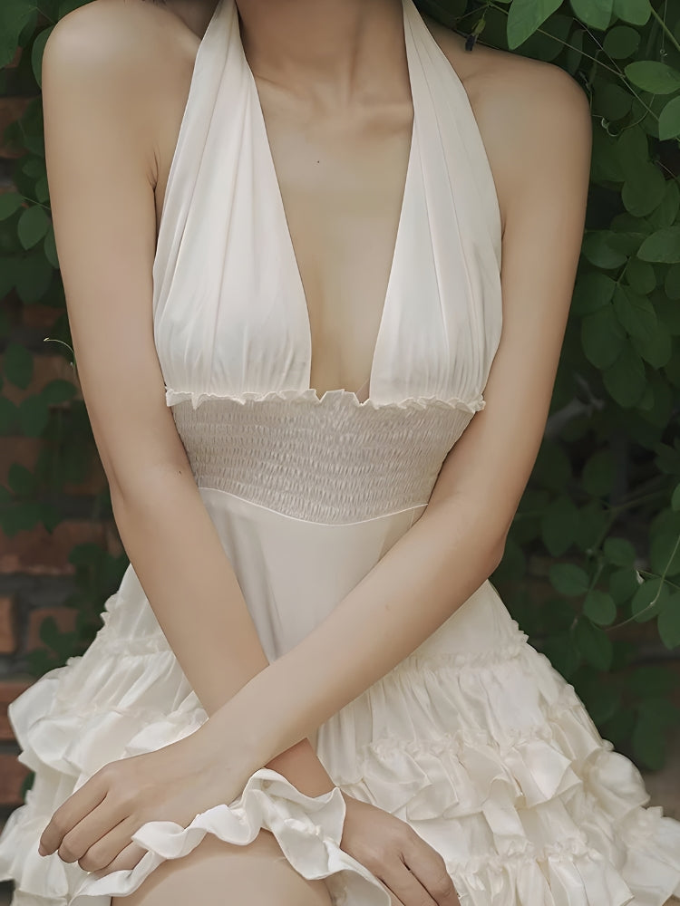 Stylish Work Outfits, Outfit Summer Ideas Coquette Halter Neck Mini Dress Stylish Work Outfits, Outfit Summer Ideas Coquette Halter Neck Mini Dress