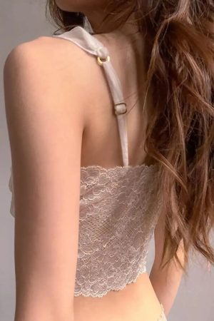 Stylish Work Outfits, Outfit Summer Ideas Coquette Lace Mesh Bra Crop Top