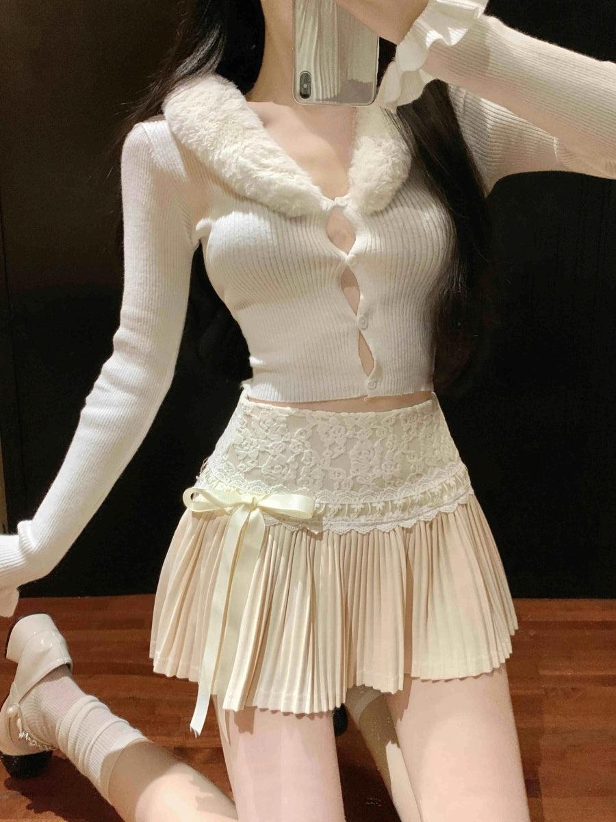 Stylish Work Outfits, Outfit Summer Ideas Coquette Lace Pleated Mini Skirt Stylish Work Outfits, Outfit Summer Ideas Coquette Lace Pleated Mini Skirt