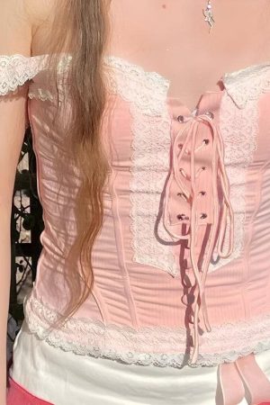 Stylish Work Outfits, Outfit Summer Ideas Coquette Lace Up Corset Top