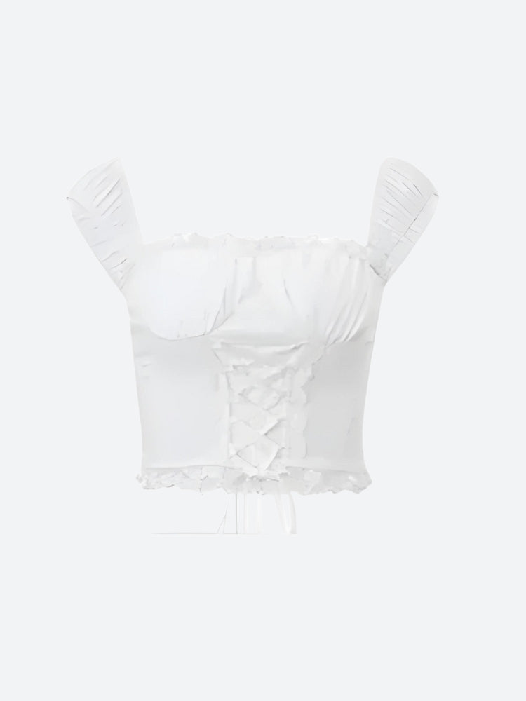 Stylish Work Outfits, Outfit Summer Ideas Coquette Lace Up Crop Top & Maxi Skirt Two Piece Set Stylish Work Outfits, Outfit Summer Ideas Coquette Lace Up Crop Top & Maxi Skirt Two Piece Set