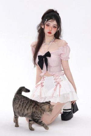 Stylish Work Outfits, Outfit Summer Ideas Coquette Mini Skirt With Top Two Piece Set