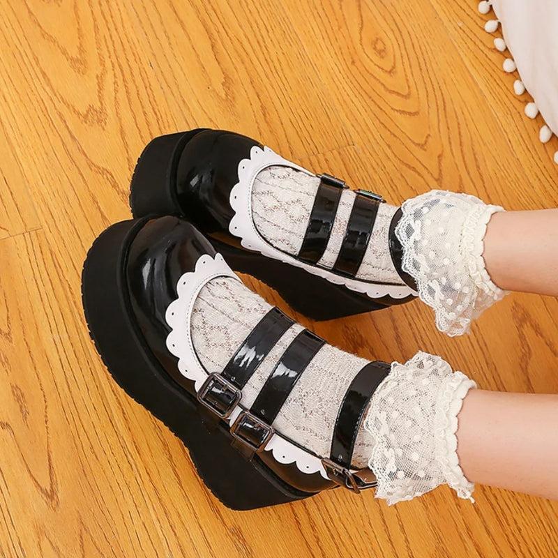 Stylish Work Outfits, Outfit Summer Ideas Coquette Platform Mary Jane Shoes