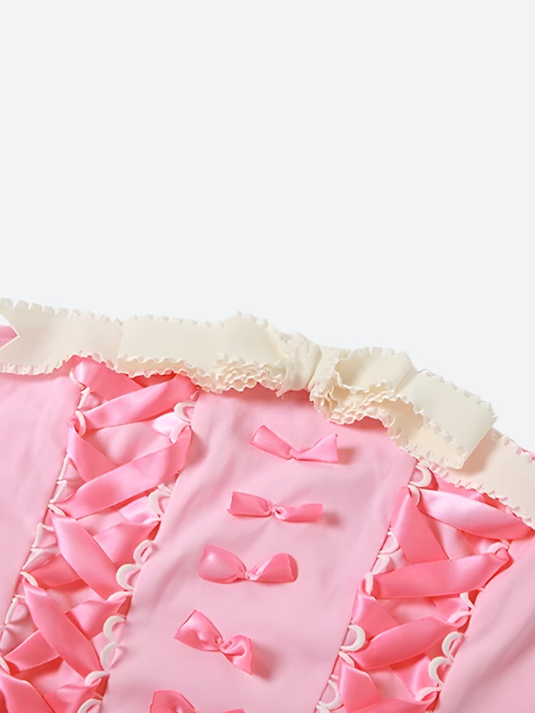 Stylish Work Outfits, Outfit Summer Ideas Coquette Ribbon Bow Tube Top Stylish Work Outfits, Outfit Summer Ideas Coquette Ribbon Bow Tube Top