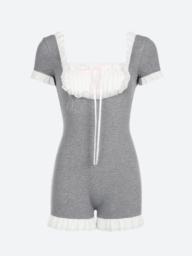 Stylish Work Outfits, Outfit Summer Ideas Coquette Ruffled Backless Playsuit Stylish Work Outfits, Outfit Summer Ideas Coquette Ruffled Backless Playsuit