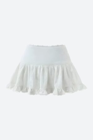 Stylish Work Outfits, Outfit Summer Ideas Coquette Ruffled Lace Mini Skirt
