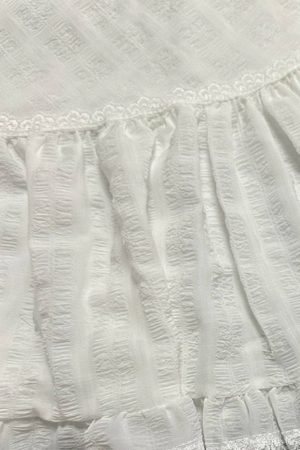 Stylish Work Outfits, Outfit Summer Ideas Coquette Ruffled Lace Mini Skirt