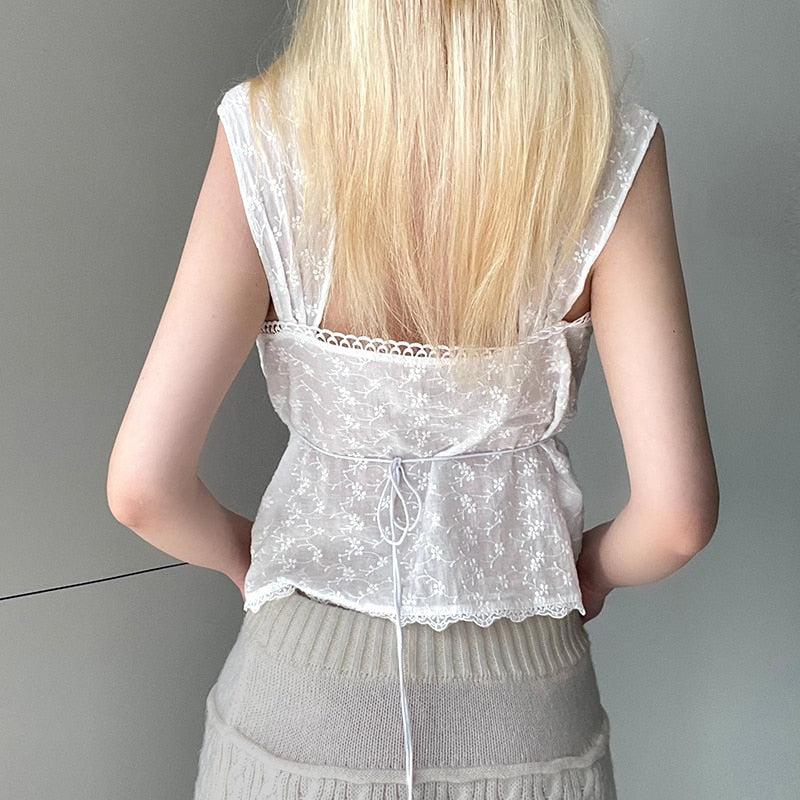 Stylish Work Outfits, Outfit Summer Ideas Coquette Square Neckline Top