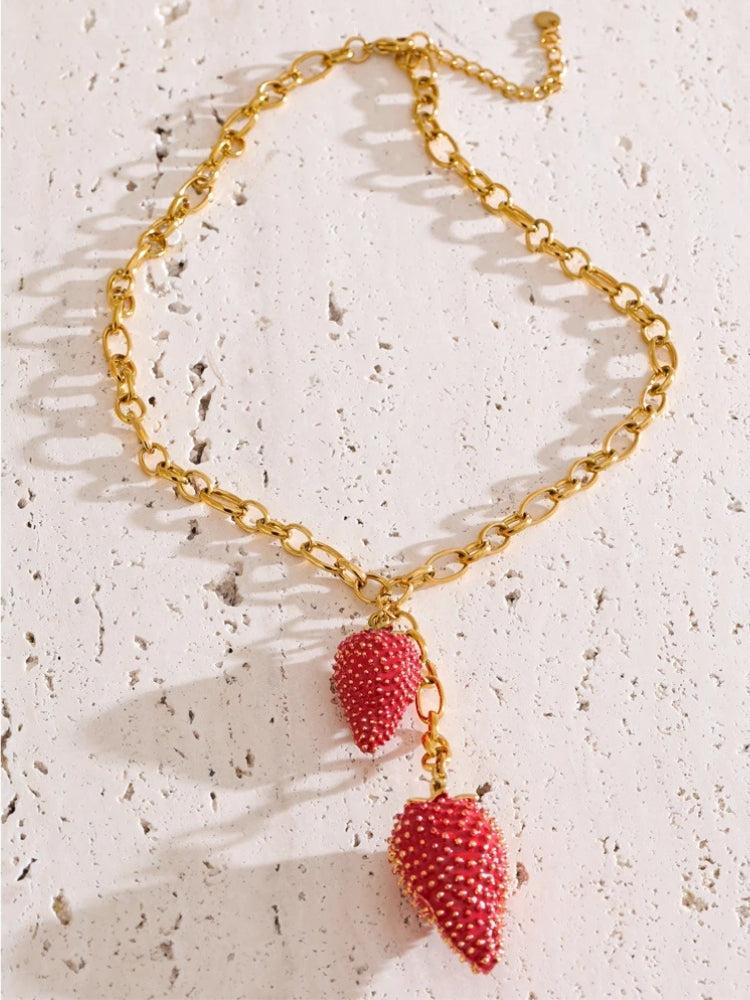Stylish Work Outfits, Outfit Summer Ideas Coquette Strawberry Necklace