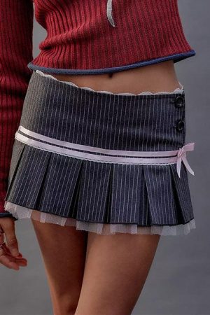 Stylish Work Outfits, Outfit Summer Ideas Coquette Striped Mini Skirt