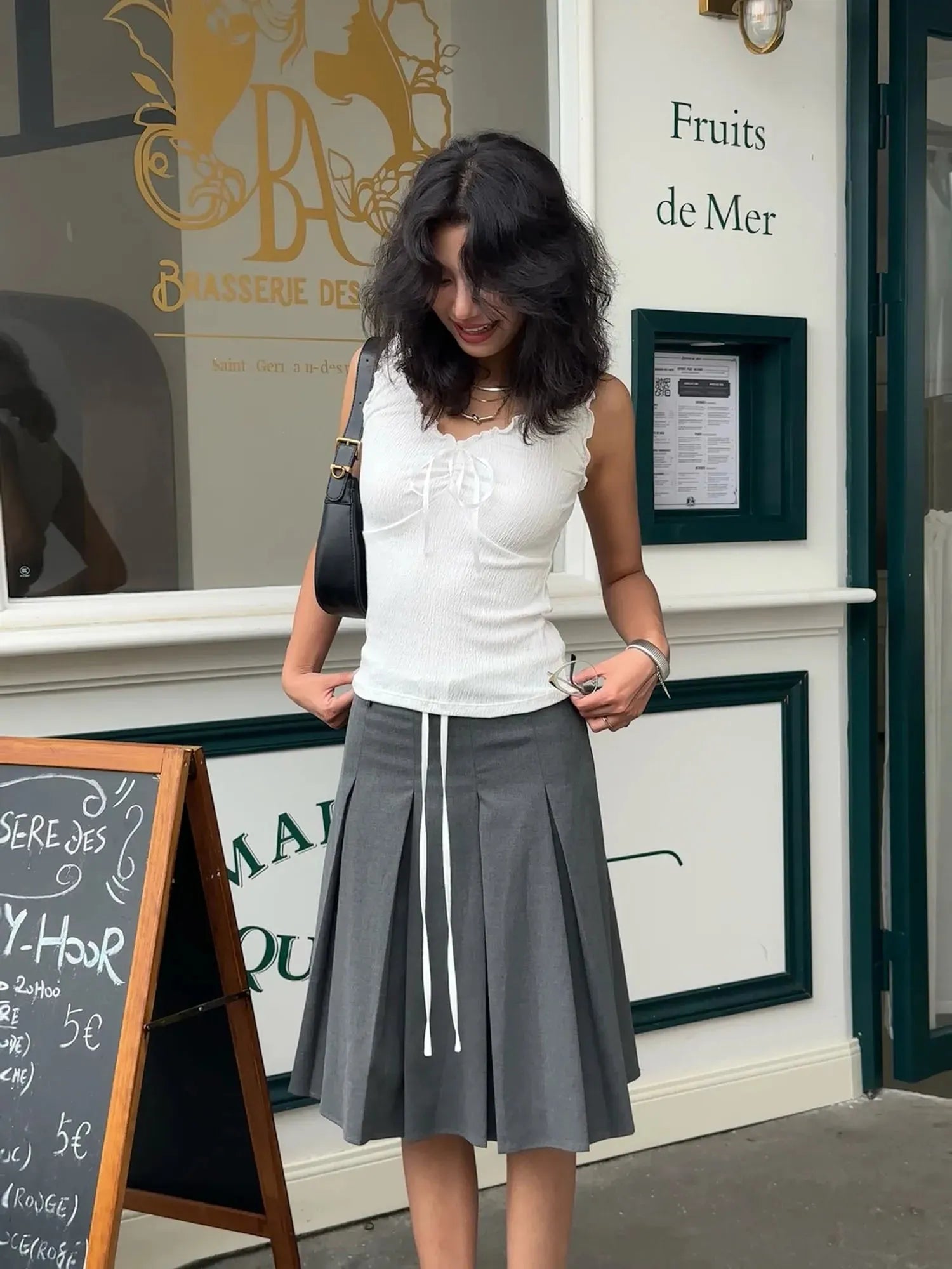 Stylish Work Outfits, Outfit Summer Ideas Coquette Tie Front Top Stylish Work Outfits, Outfit Summer Ideas Coquette Tie Front Top