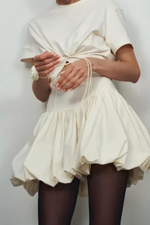 Stylish Work Outfits, Outfit Summer Ideas Corset Waist Bubble Mini Skirt