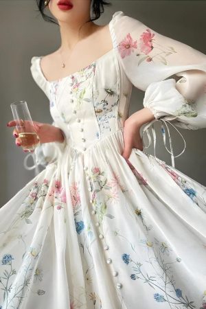 Stylish Work Outfits, Outfit Summer Ideas Cottagecore Maxi Dress