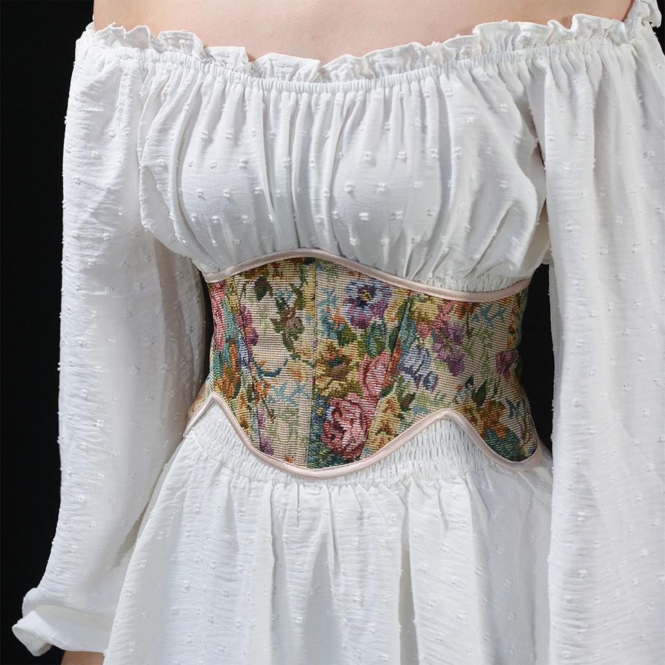 Stylish Work Outfits, Outfit Summer Ideas Cottagecore Ribbon Lace Up Waist Corset