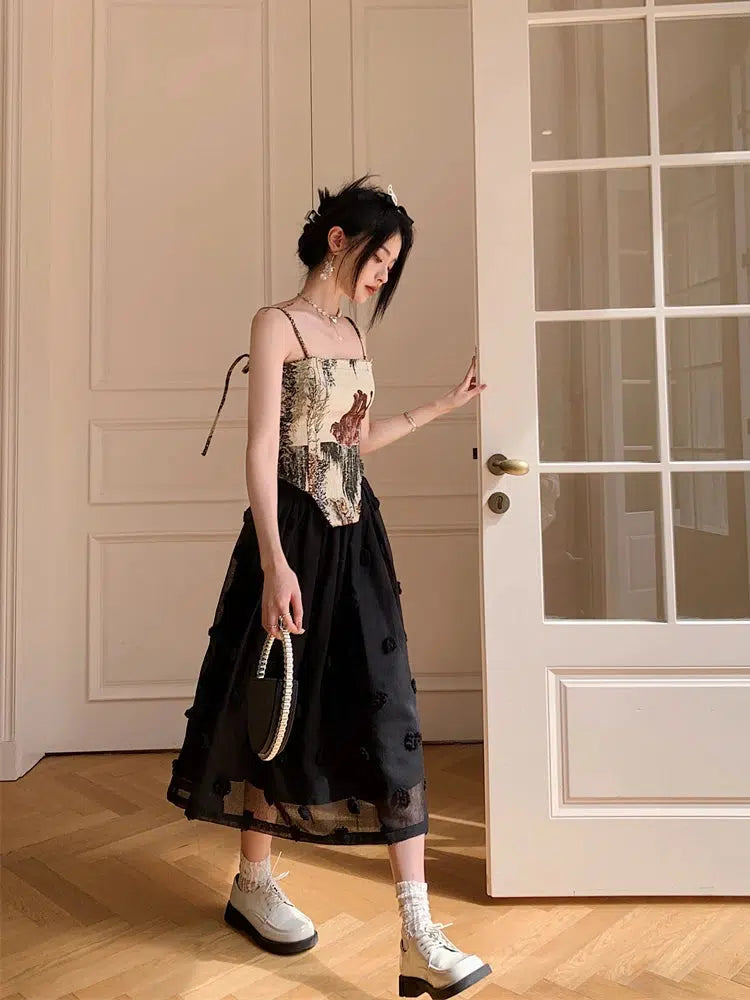 Stylish Work Outfits, Outfit Summer Ideas Cottagecore Zip-Up Corset Top