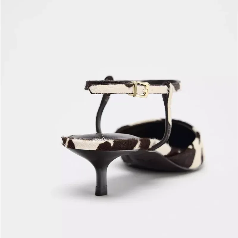 Stylish Work Outfits, Outfit Summer Ideas Cow Print Pointed-Toe Kitten Heel Stylish Work Outfits, Outfit Summer Ideas Cow Print Pointed-Toe Kitten Heel