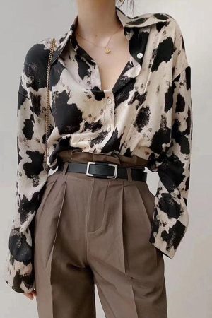 Stylish Work Outfits, Outfit Summer Ideas Cow Print Shirt