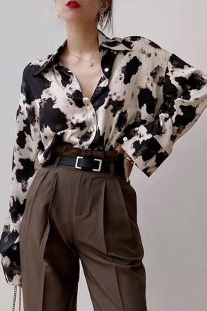 Stylish Work Outfits, Outfit Summer Ideas Cow Print Shirt