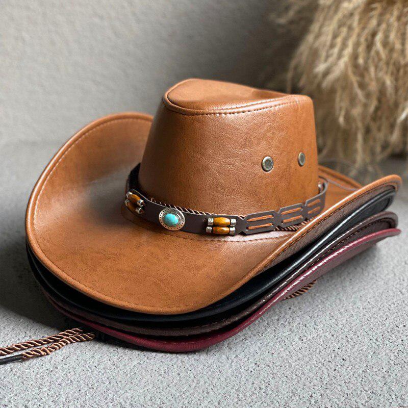 Stylish Work Outfits, Outfit Summer Ideas Cowgirl Adjustable Faux Leather Western Hat