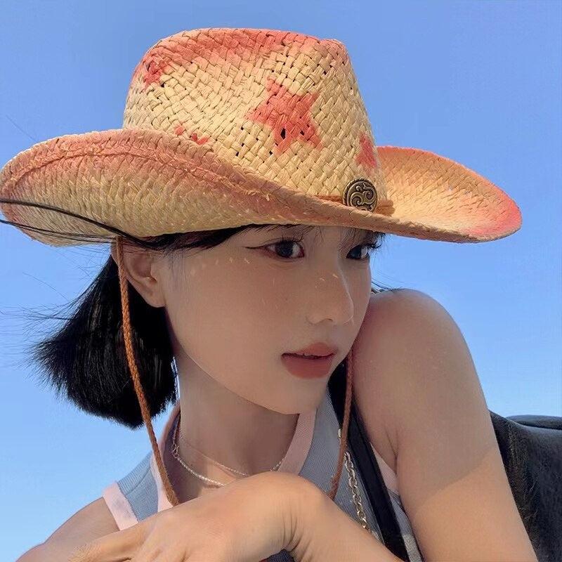Stylish Work Outfits, Outfit Summer Ideas Cowgirl Adjustable Woven Straw Hat