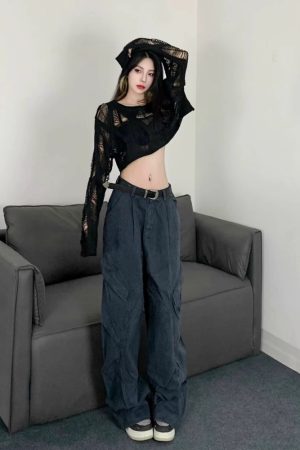 Stylish Work Outfits, Outfit Summer Ideas Crochet Crop Sweater