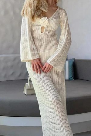 Stylish Work Outfits, Outfit Summer Ideas Crochet Maxi Dress