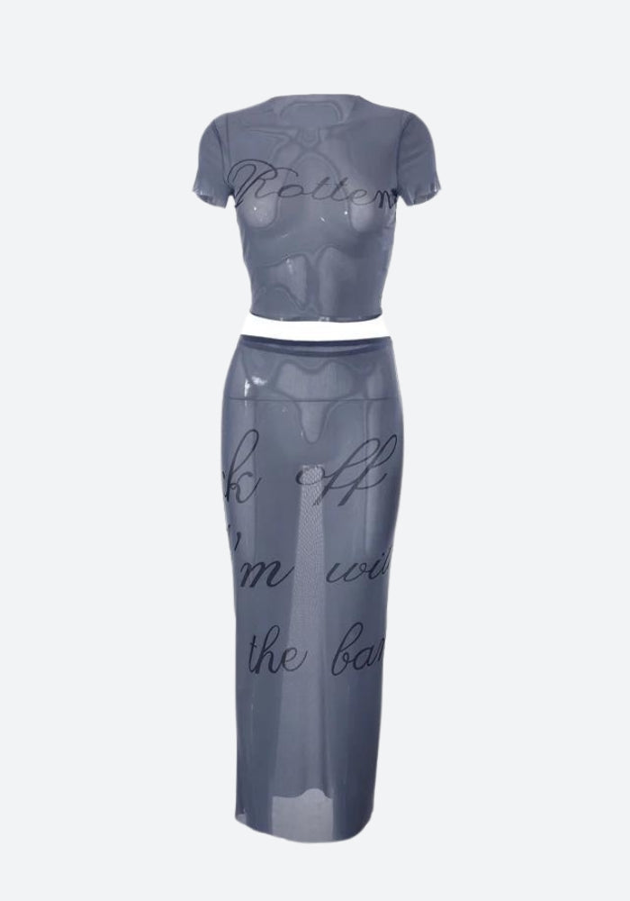 Stylish Work Outfits, Outfit Summer Ideas Crop Top & Maxi Skirt Mesh Two Piece Set Stylish Work Outfits, Outfit Summer Ideas Crop Top & Maxi Skirt Mesh Two Piece Set