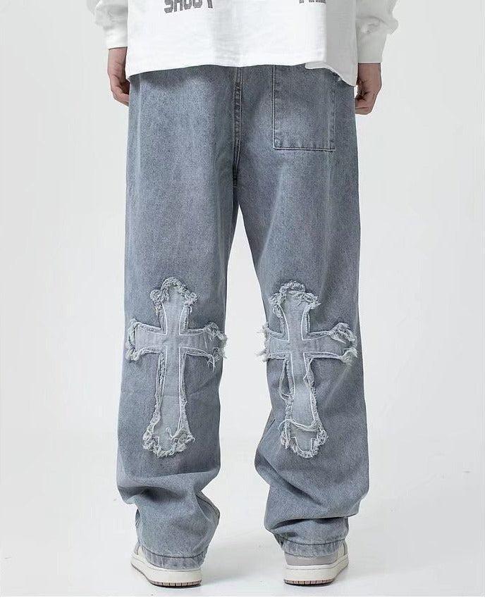 Stylish Work Outfits, Outfit Summer Ideas Cross Patchwork Baggy Jeans Stylish Work Outfits, Outfit Summer Ideas Cross Patchwork Baggy Jeans