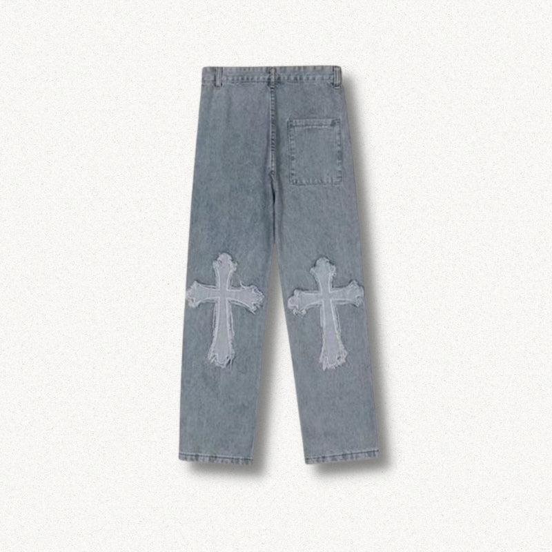 Stylish Work Outfits, Outfit Summer Ideas Cross Patchwork Baggy Jeans Stylish Work Outfits, Outfit Summer Ideas Cross Patchwork Baggy Jeans